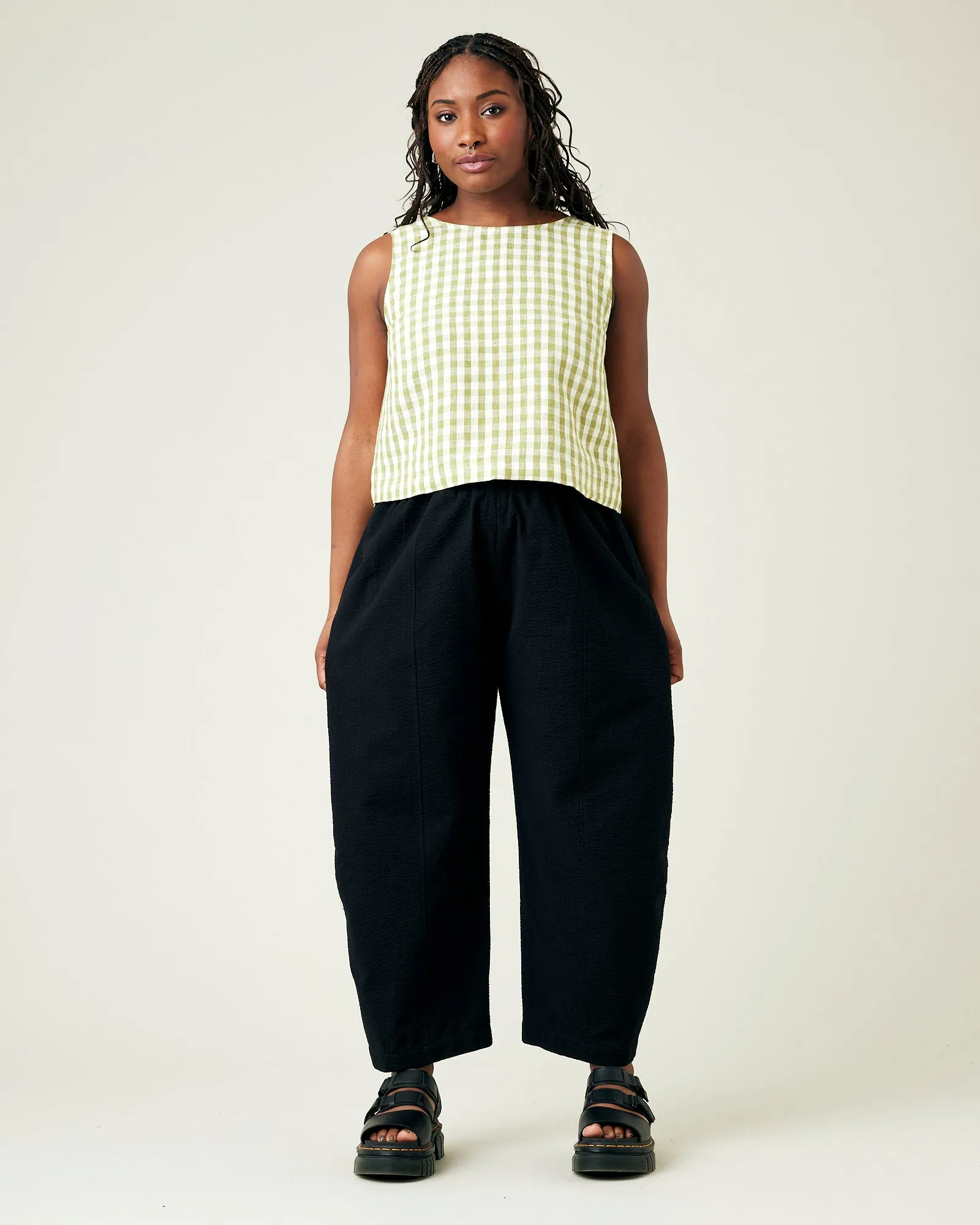 Mabel Black Seersucker Trousers