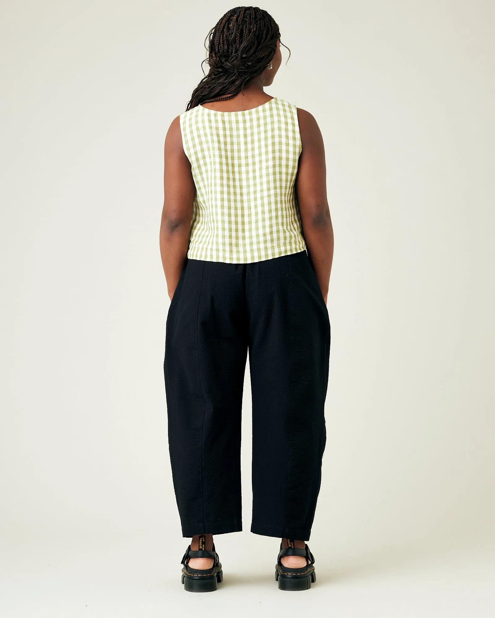 Mabel Black Seersucker Trousers