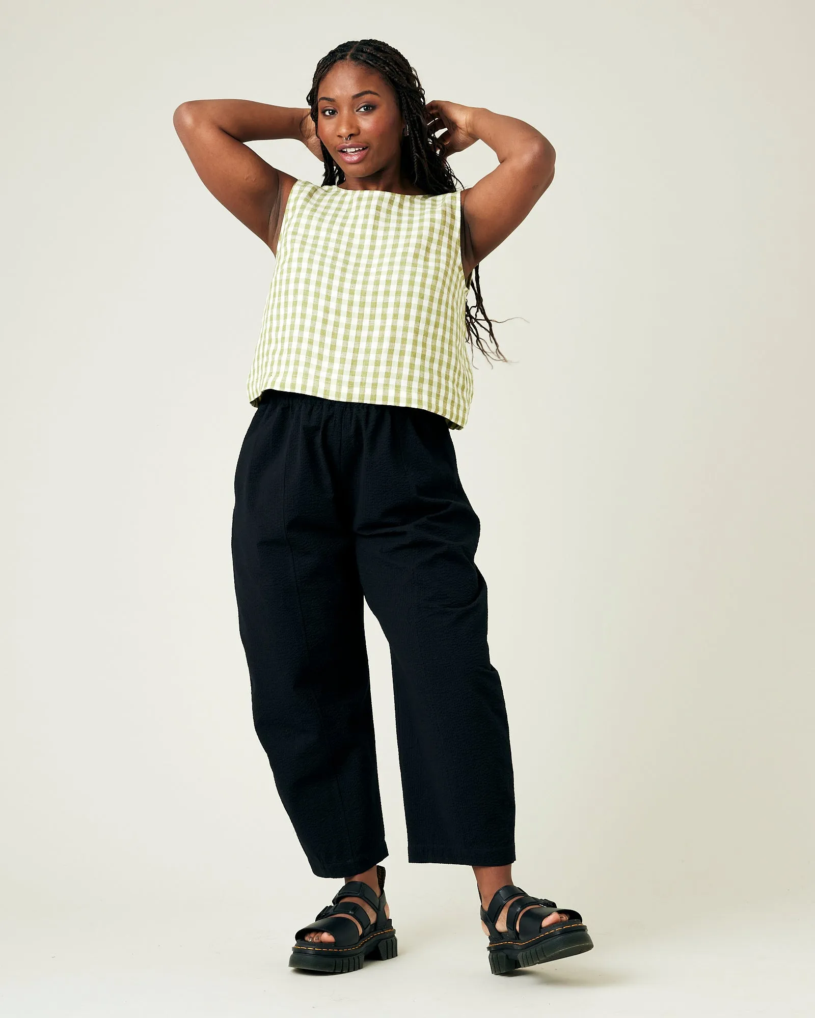 Mabel Black Seersucker Trousers