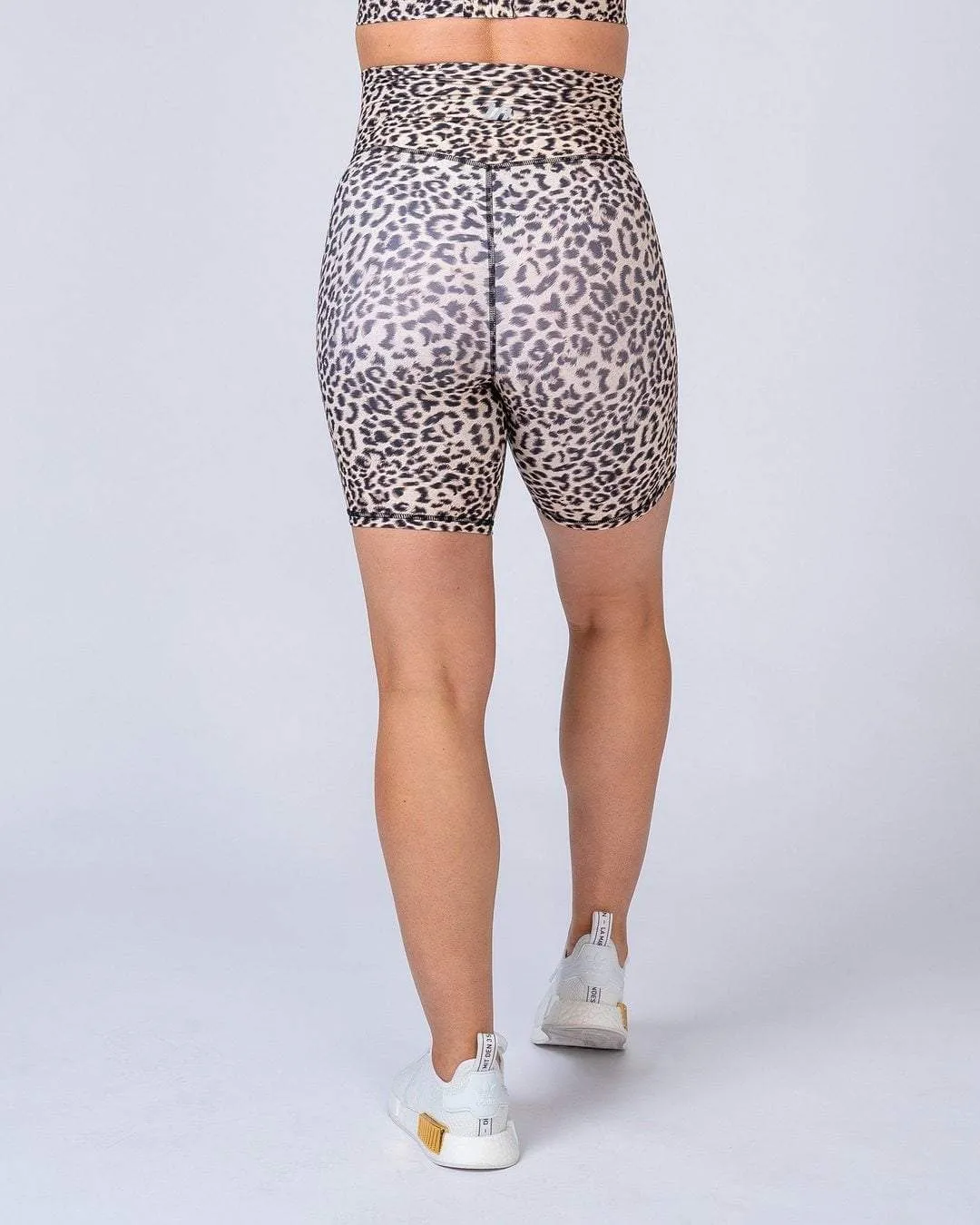 Maternity Bike Shorts - Yellow Leopard