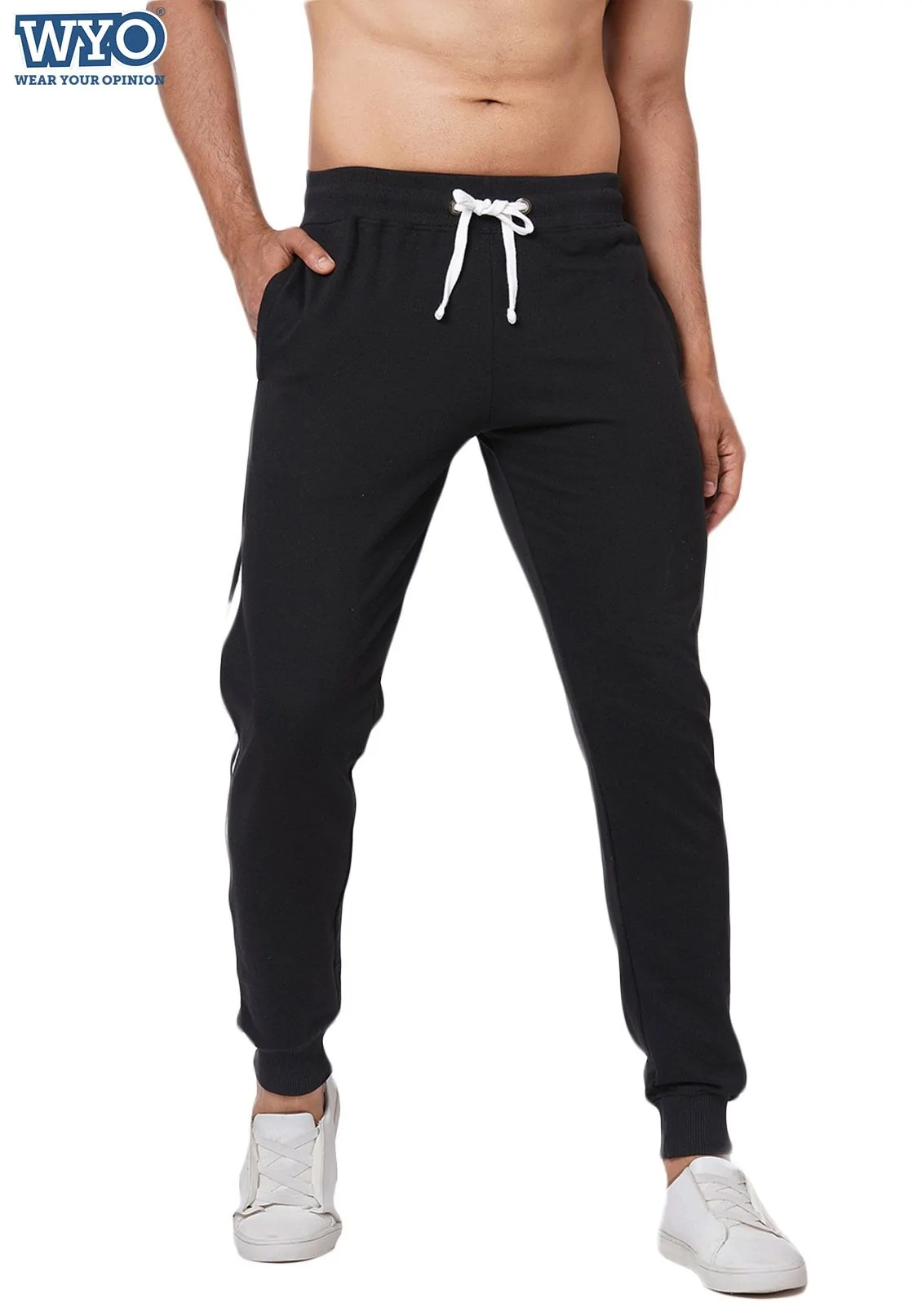 Men CB Joggers - Black White