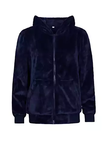 Men Navy Lounge Hoodie by Heat Holders | Look Again