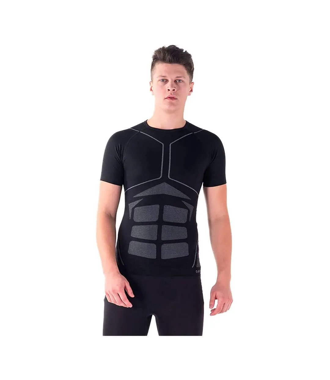 Mens berza thermal seamless t-shirt black/grey Hi-Tec