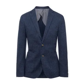 Men's Hackett, Mayfair Check Knit Jacket in Blue