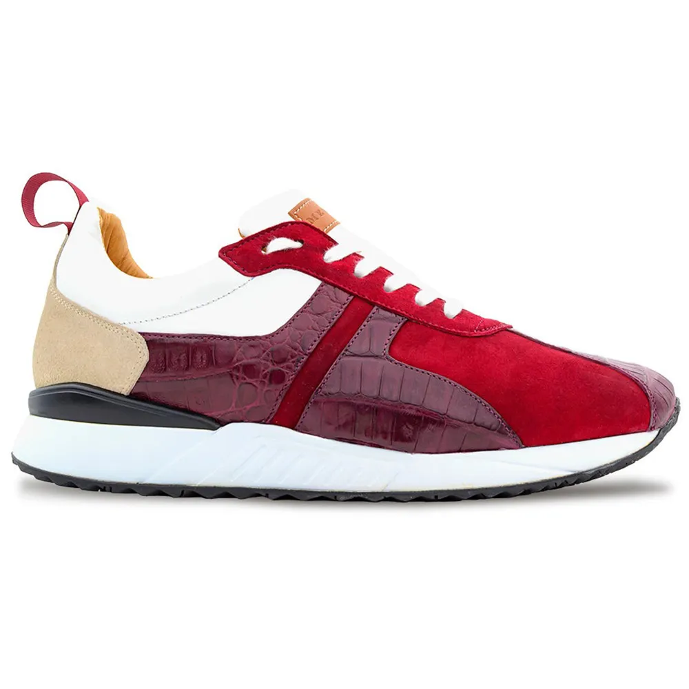 Mezlan Croc / Suede / Calfskin Sneakers Burgundy Multi (AX4928-F)