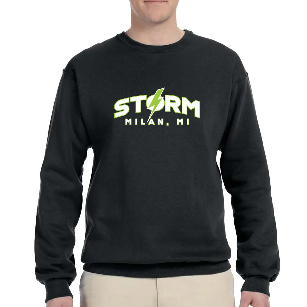 MILAN STORM: NUBLEND FLEECE CREW (BLACK)