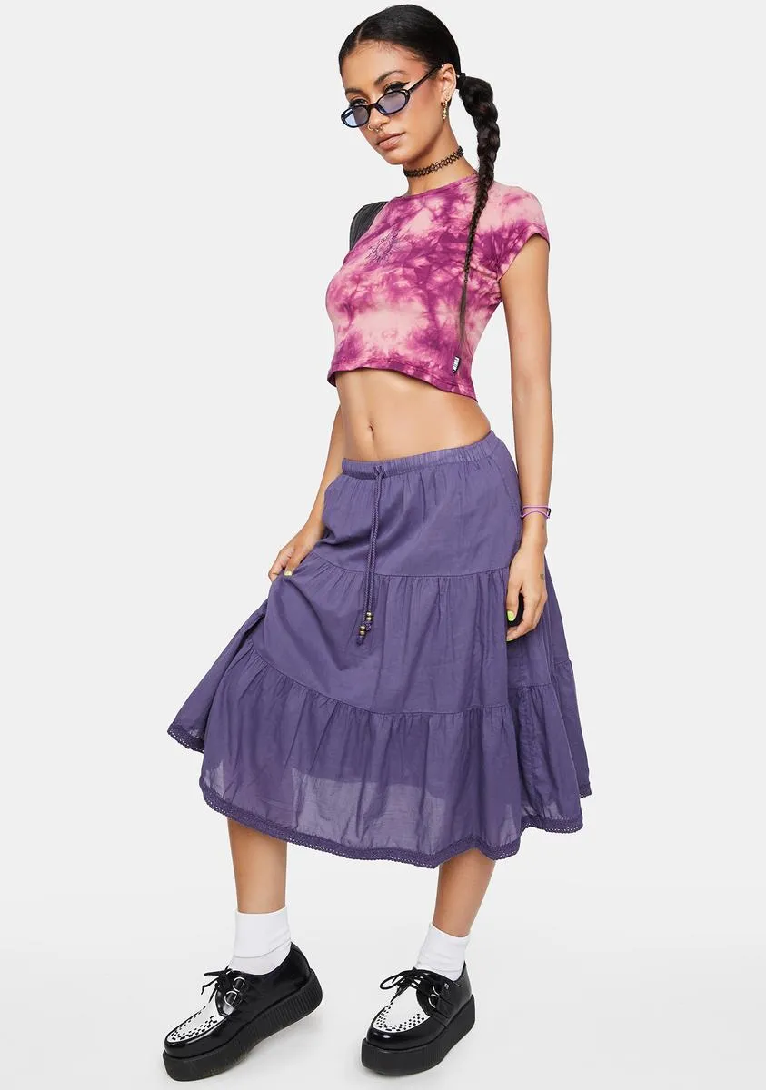 Mist Ruffle Midi Skirt-