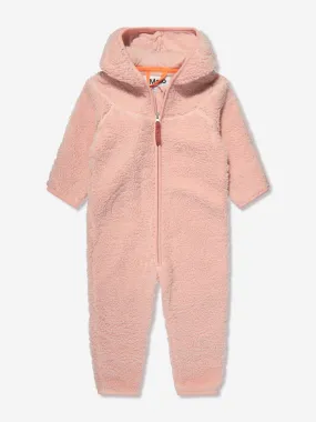 Molo Baby Girls Fleece Pramsuit in Pink