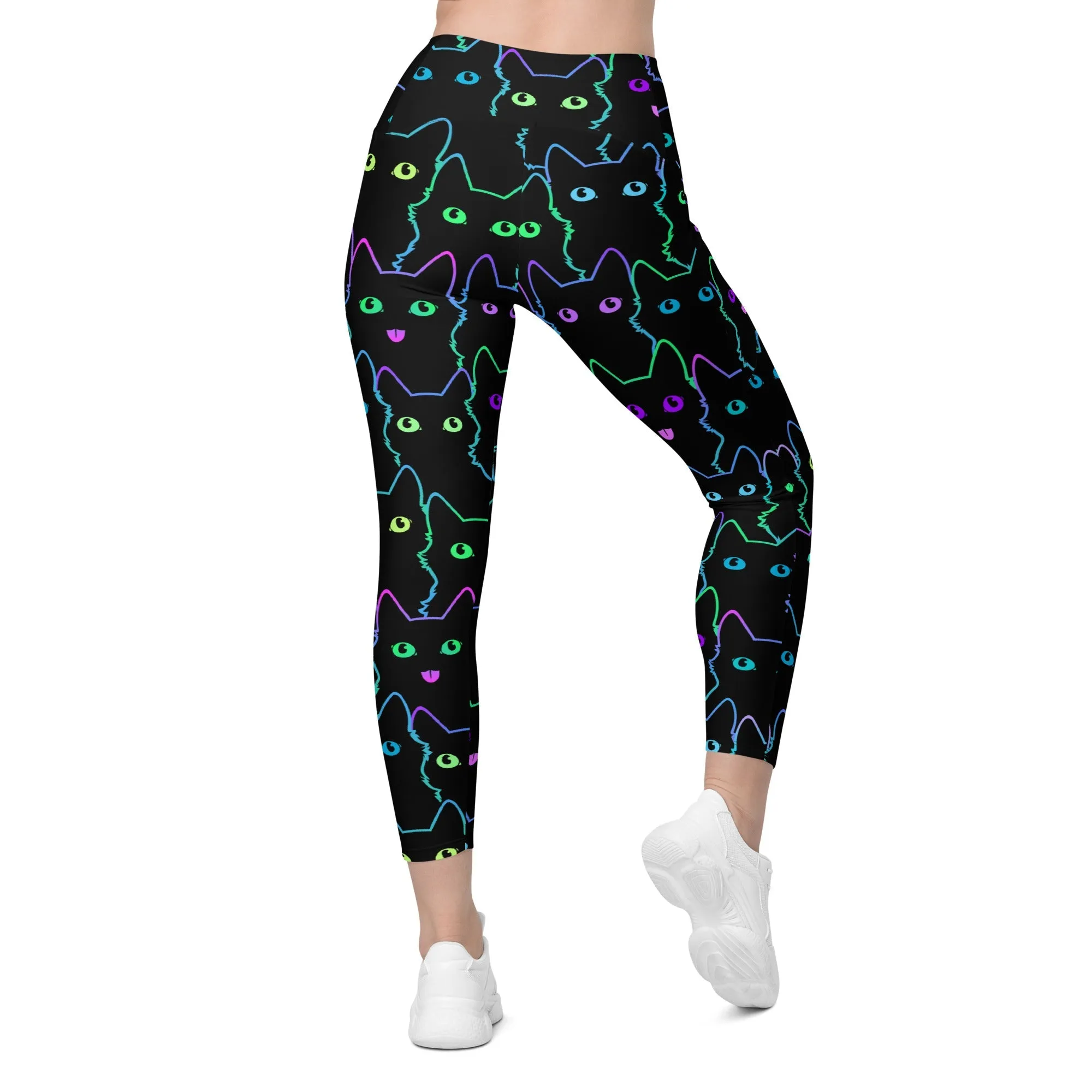 Mystic Halloween Cats Leggings With Pockets