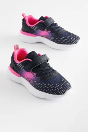 Navy/ Pink Lace-Up School Trainers