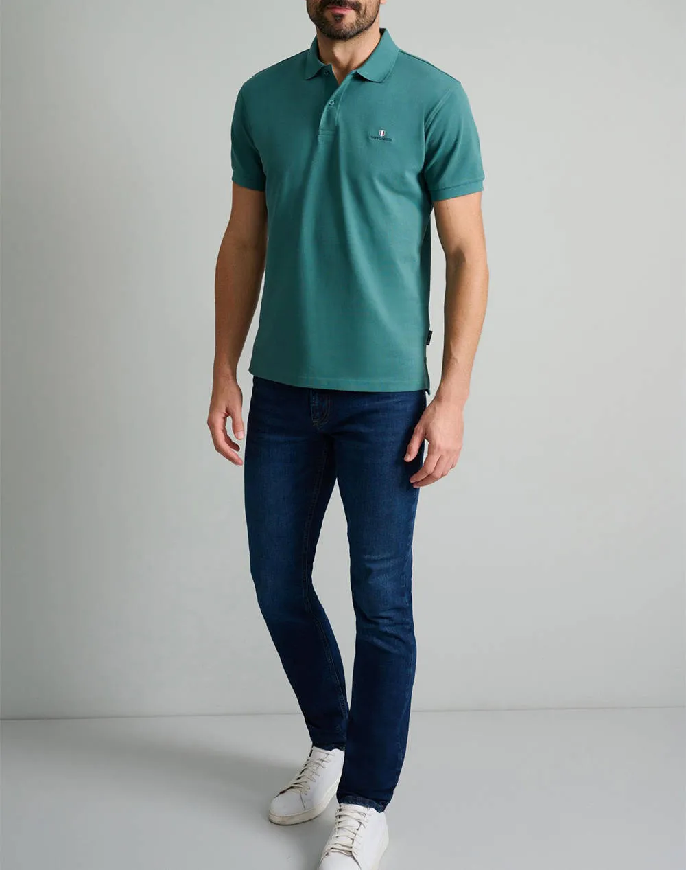 NAVY&GREEN POLO SHIRT-CUSTOM FIT