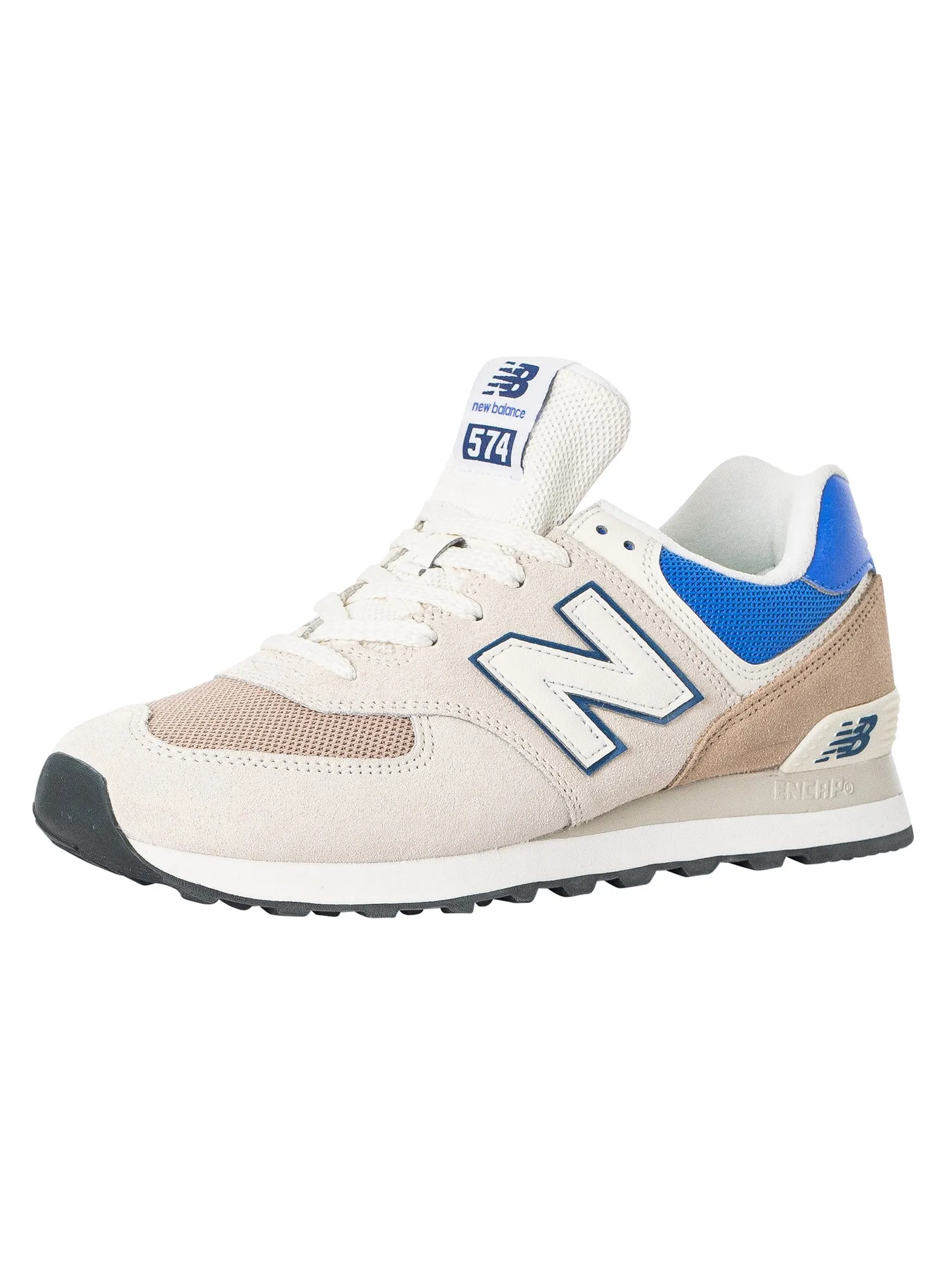 New Balance 574 Suede Trainers - Off White/Blue