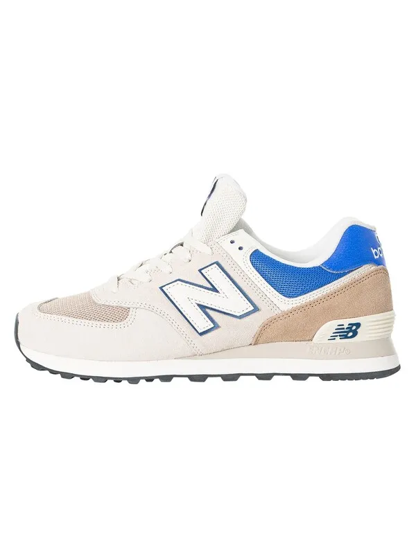 New Balance 574 Suede Trainers - Off White/Blue