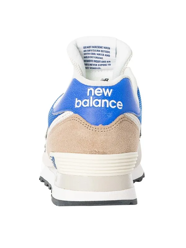 New Balance 574 Suede Trainers - Off White/Blue