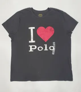 Nwt Polo Ralph Lauren Women's Black I love Polo Short Sleeve Tee