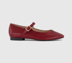 OFFICE Fuschia Single Strap Mary Jane Ballet Flats Red