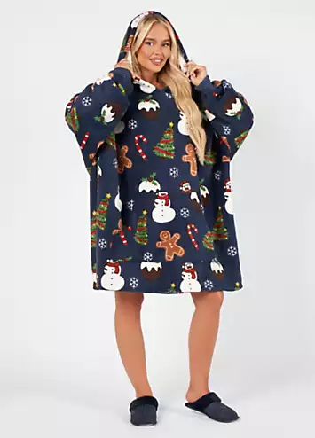 Online Home Shop Christmas Print Hoodie Blanket | Kaleidoscope