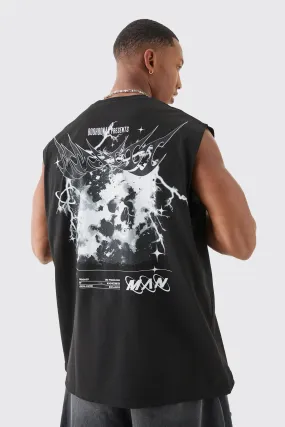 Oversized Man Space Printed Tank