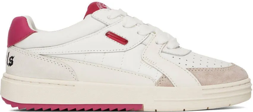 Palm Angels White & Pink University Sneakers