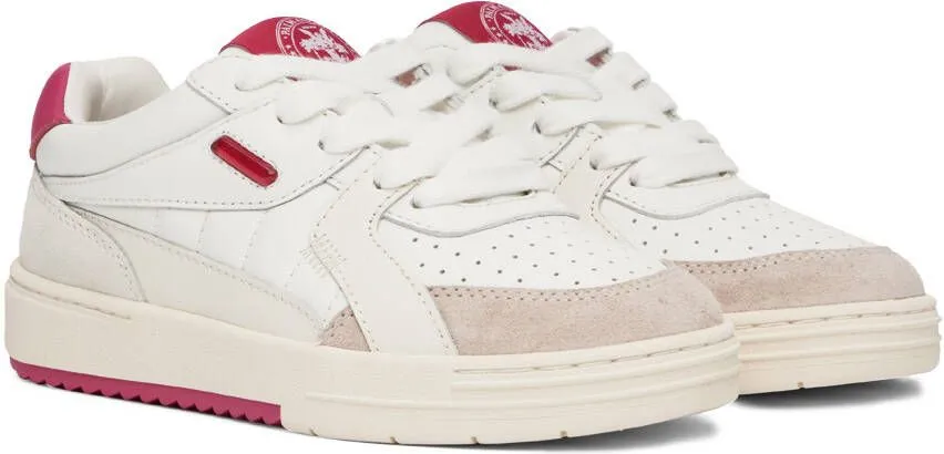 Palm Angels White & Pink University Sneakers