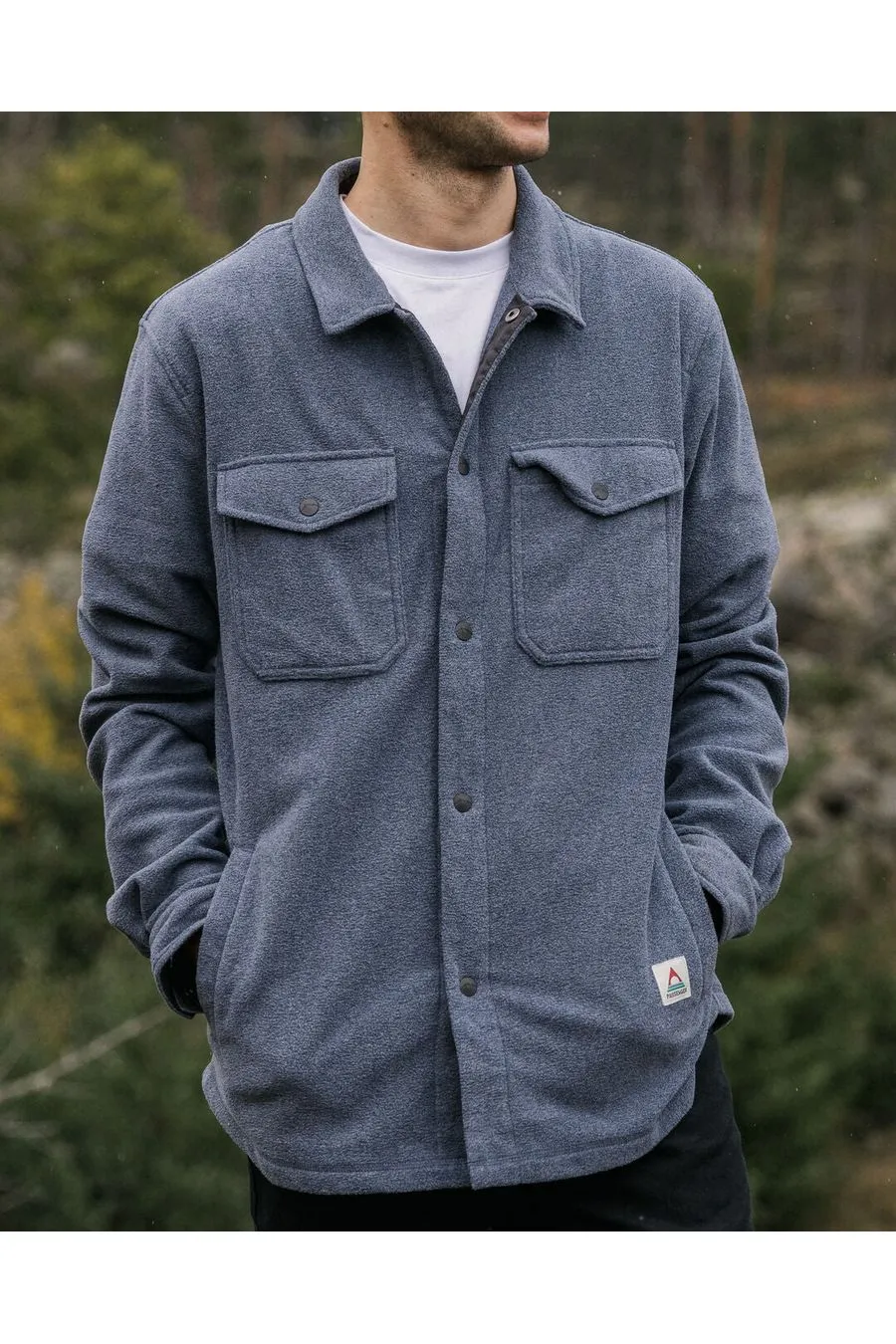 Passenger Maple Polar Fleece Shirt Navy Marl