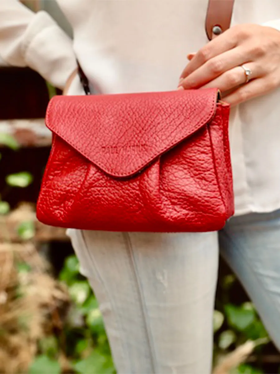 paulmarius leather shoulder bag for women Red - Suzon S Carmine Red | PAUL MARIUS