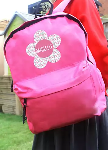 Personalised Momento Personalised Flower Pink Backpack | Grattan