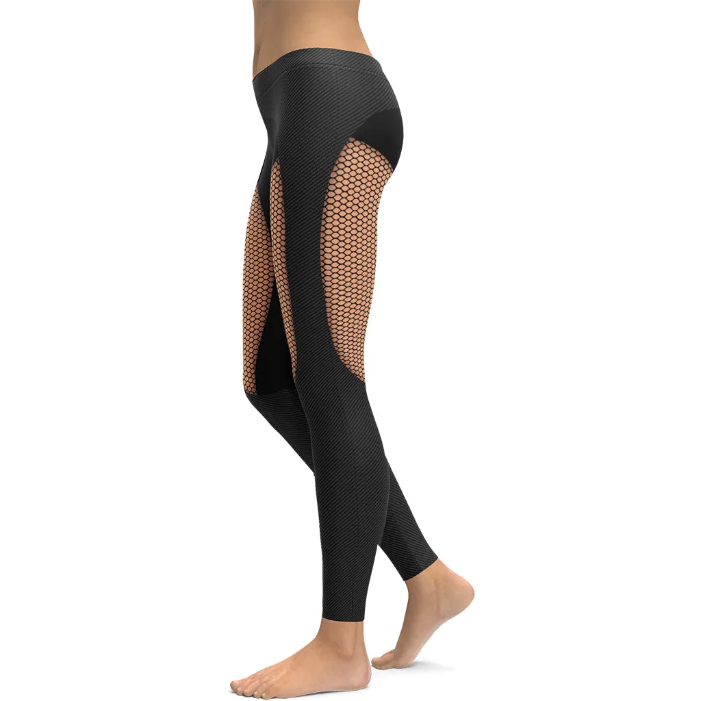 Pin Up Mesh Print Leggings