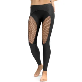 Pin Up Mesh Print Leggings