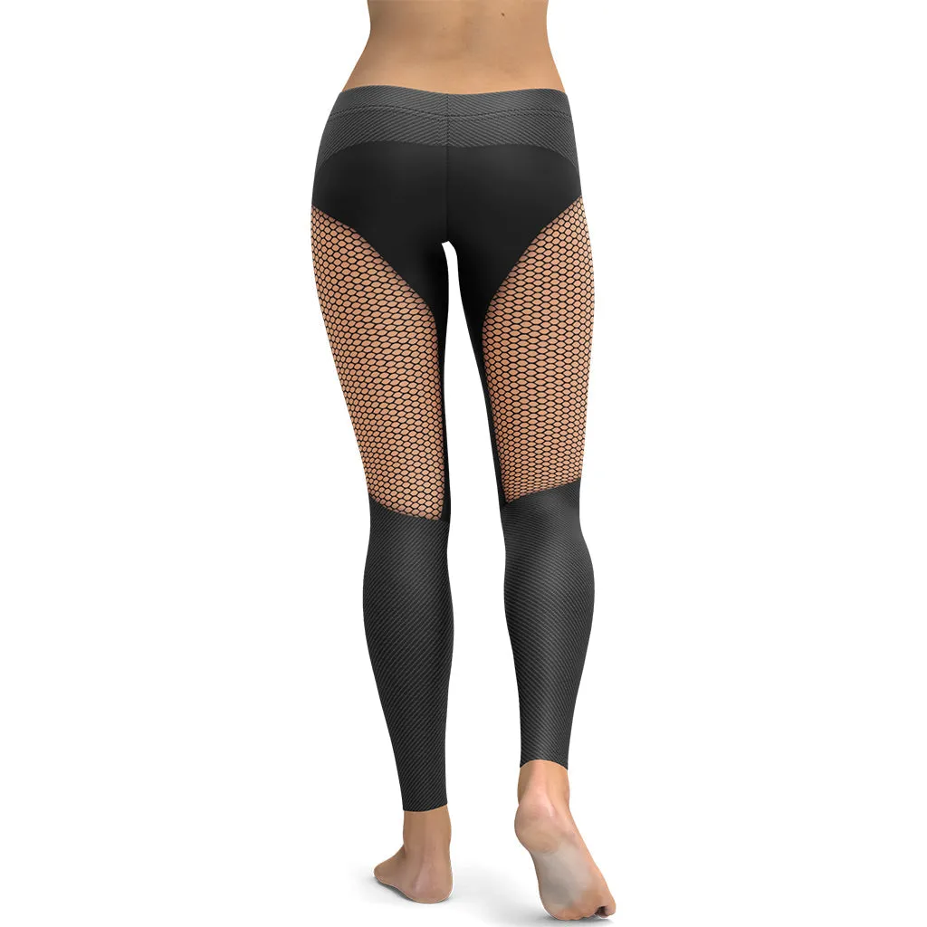 Pin Up Mesh Print Leggings