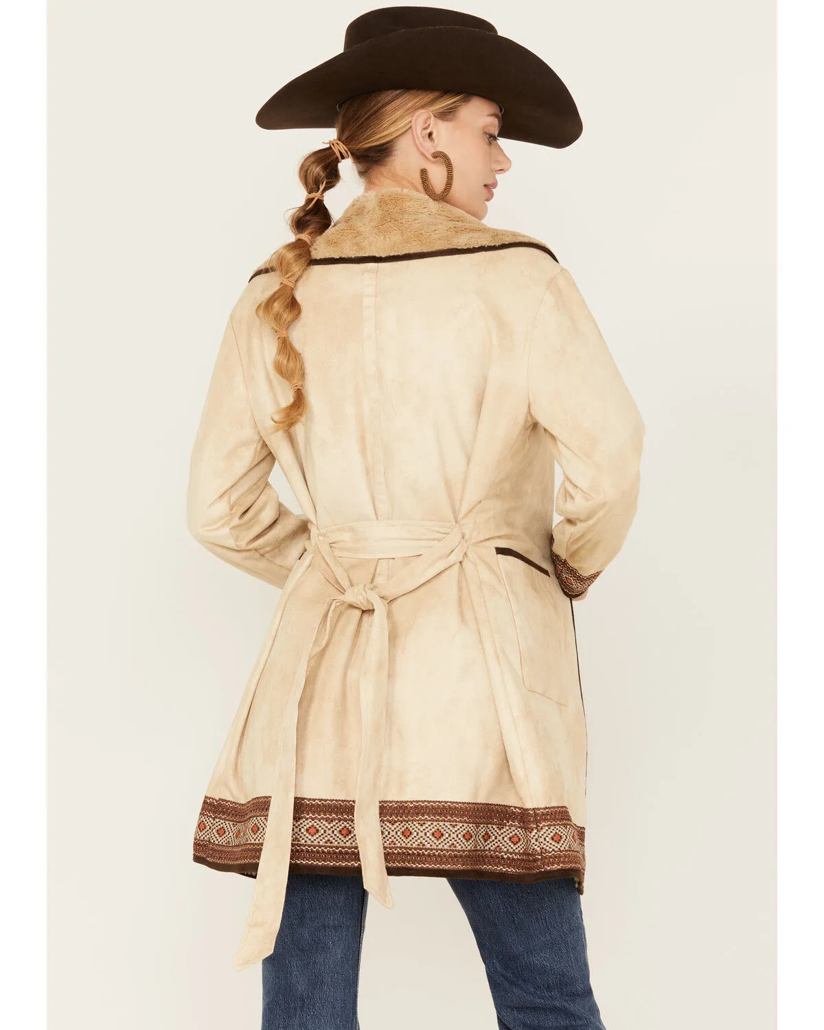 Product Name:  Tasha Polizzi Women's Raquel Faux Suede Border Print Jacket