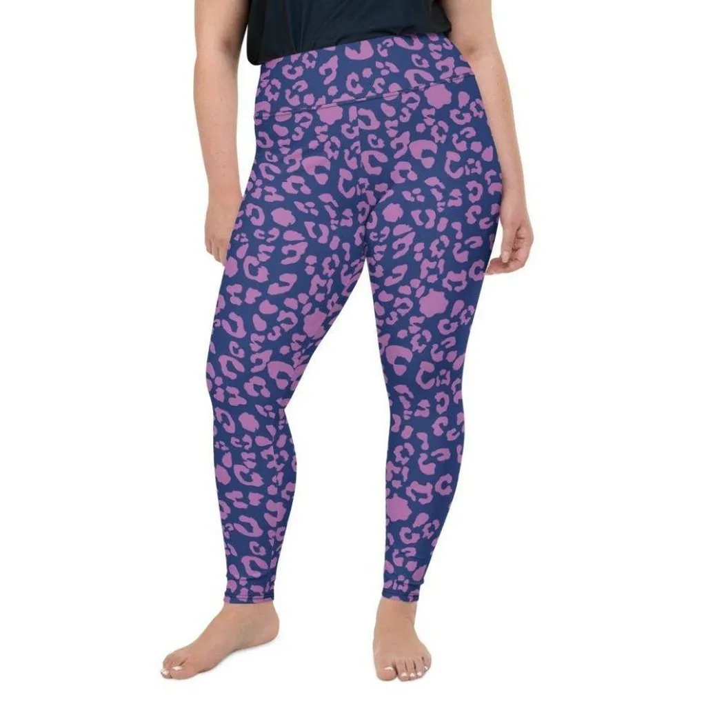 Purple Leopard Print Plus Size Leggings