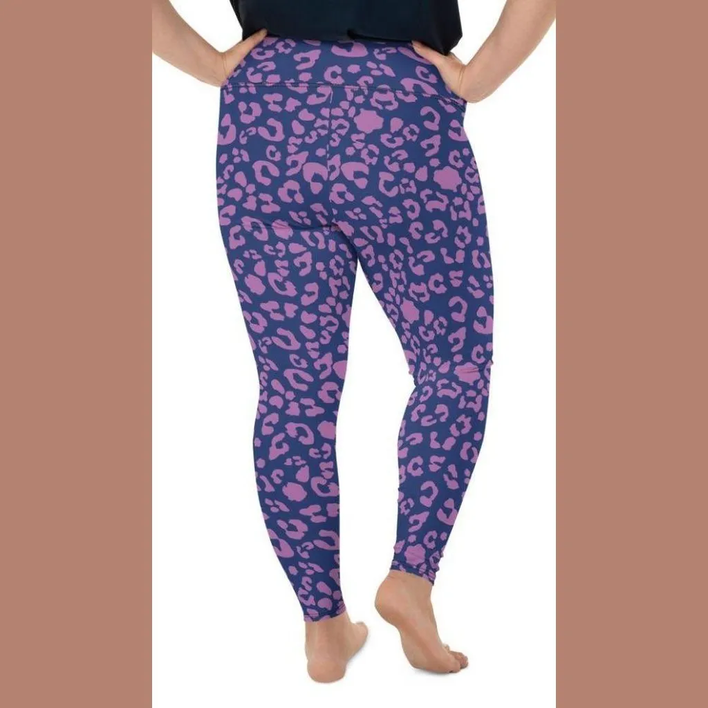 Purple Leopard Print Plus Size Leggings