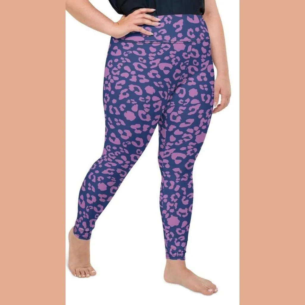 Purple Leopard Print Plus Size Leggings