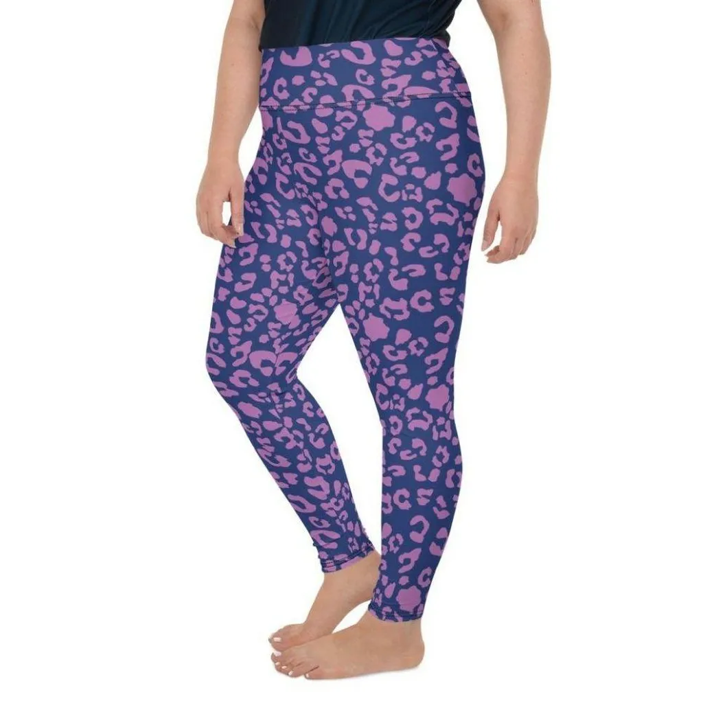 Purple Leopard Print Plus Size Leggings