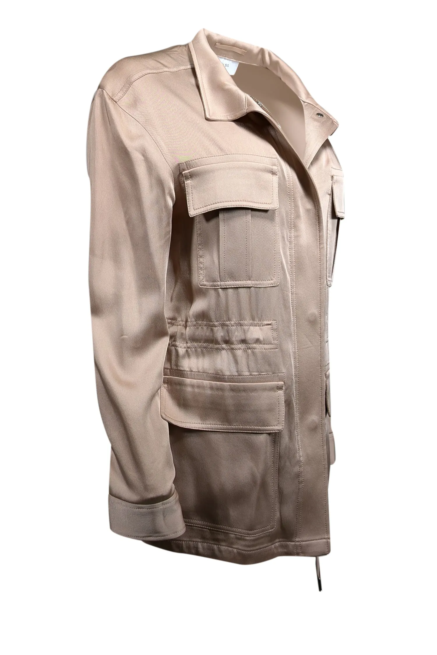 Reiss - Beige Satin Cargo Jacket Sz 6