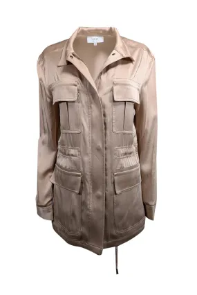 Reiss - Beige Satin Cargo Jacket Sz 6