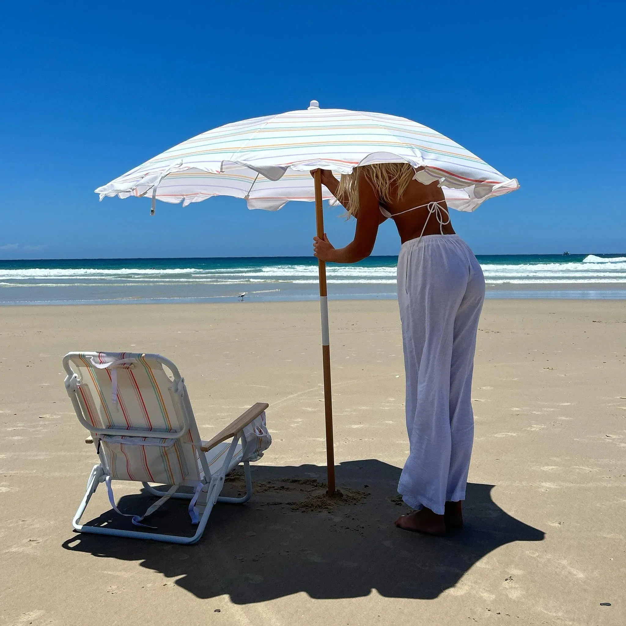 Rio Sun Beach Umbrella (Stripe)