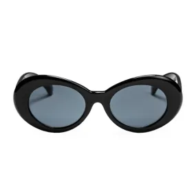 Round black recycled sunglasses