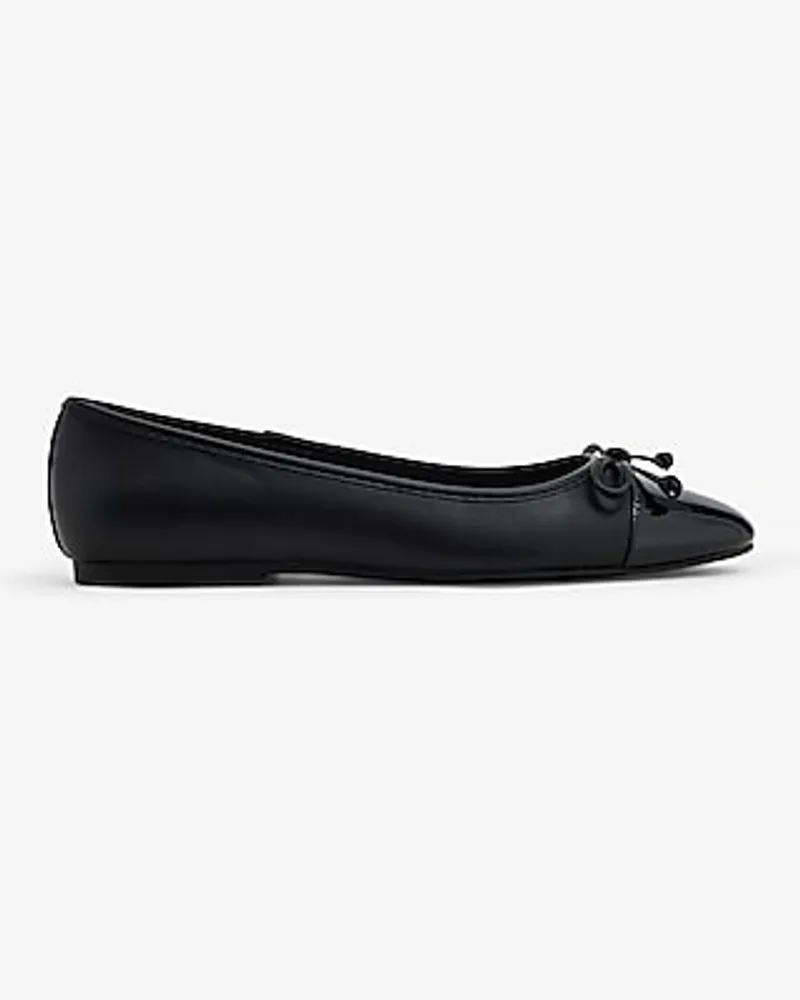 Round Toe Ballet Flats Black Women's