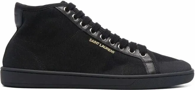 Saint Laurent logo-stamp sneakers Black