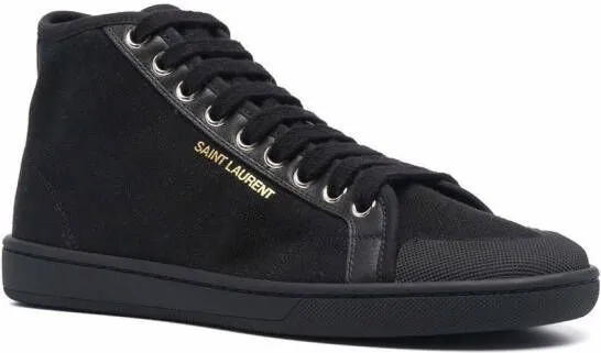 Saint Laurent logo-stamp sneakers Black