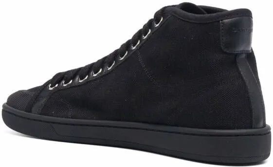 Saint Laurent logo-stamp sneakers Black