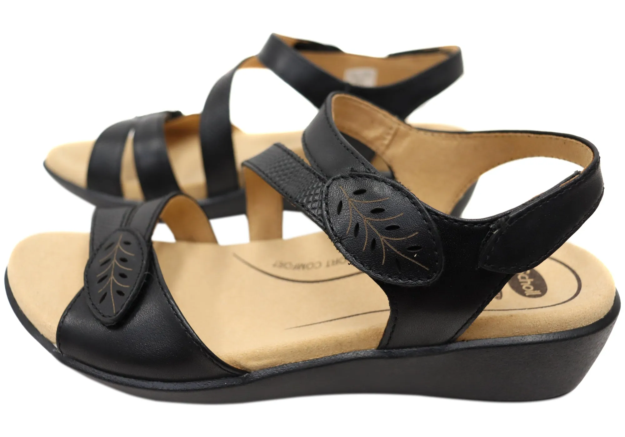 Scholl Orthaheel Tana Womens Comfortable Leather Wedge Sandals