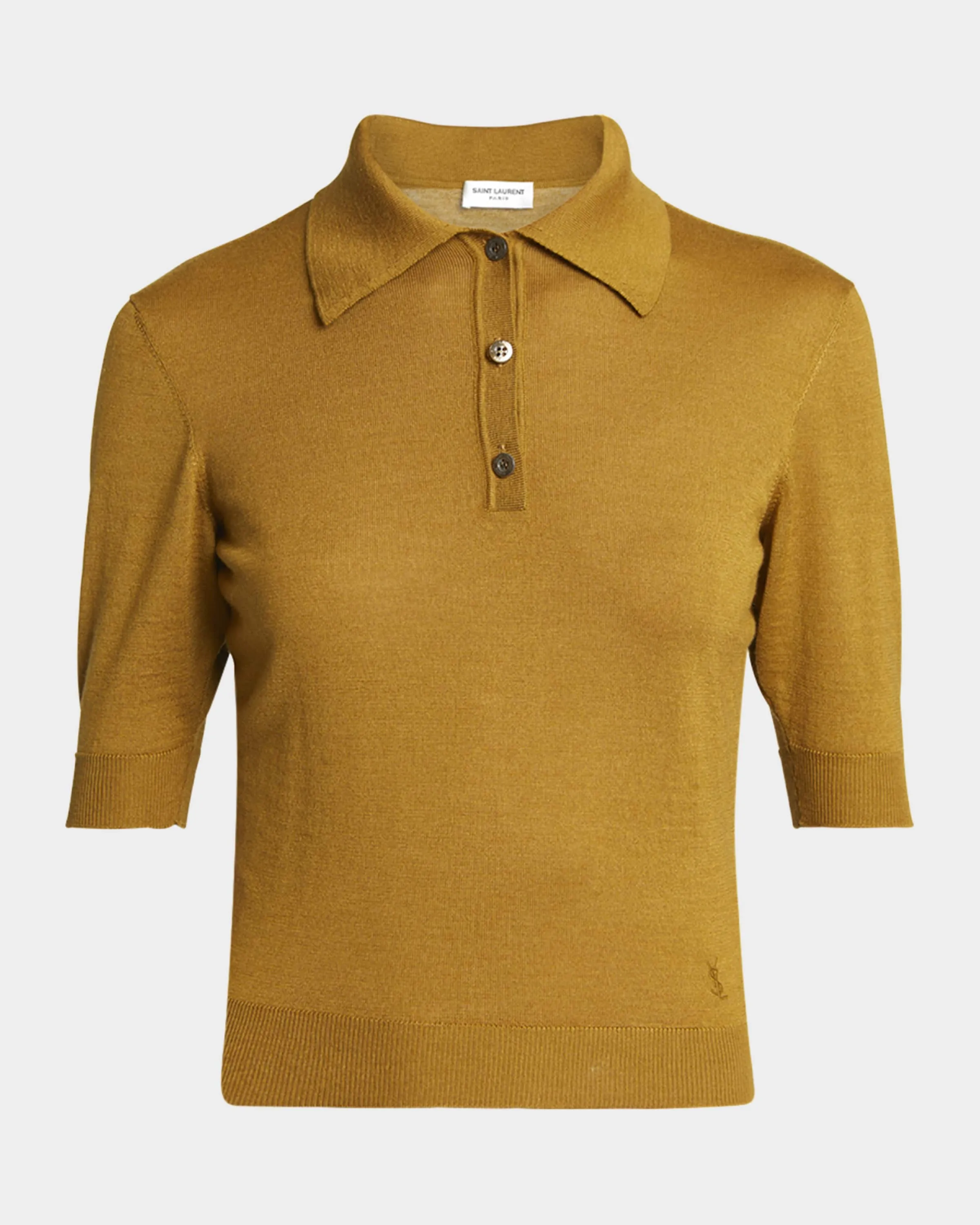 Short-Sleeve Wool-Cashmere Polo Shirt