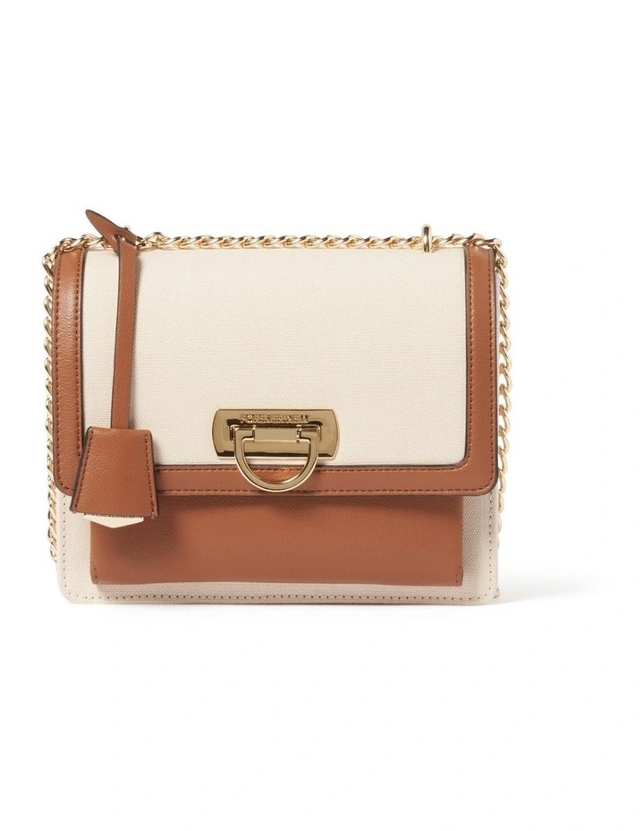 Signature Cassandra Chain Shoulder Bag in Cream Multi