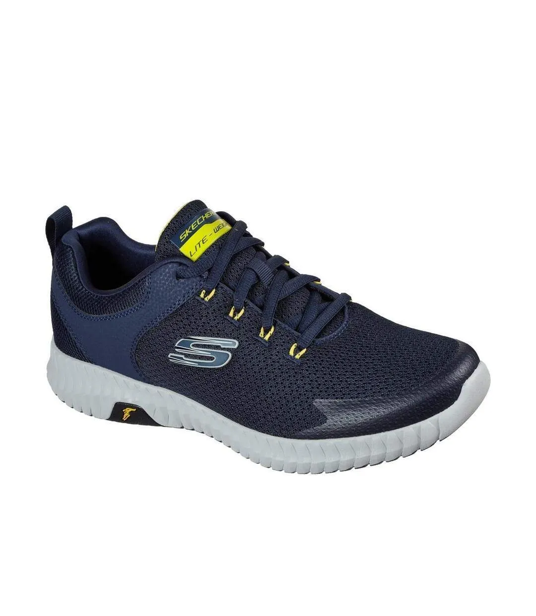 Skechers Mens Elite Flex Prime Take Over Sneakers (Navy/Yellow) - UTFS7739