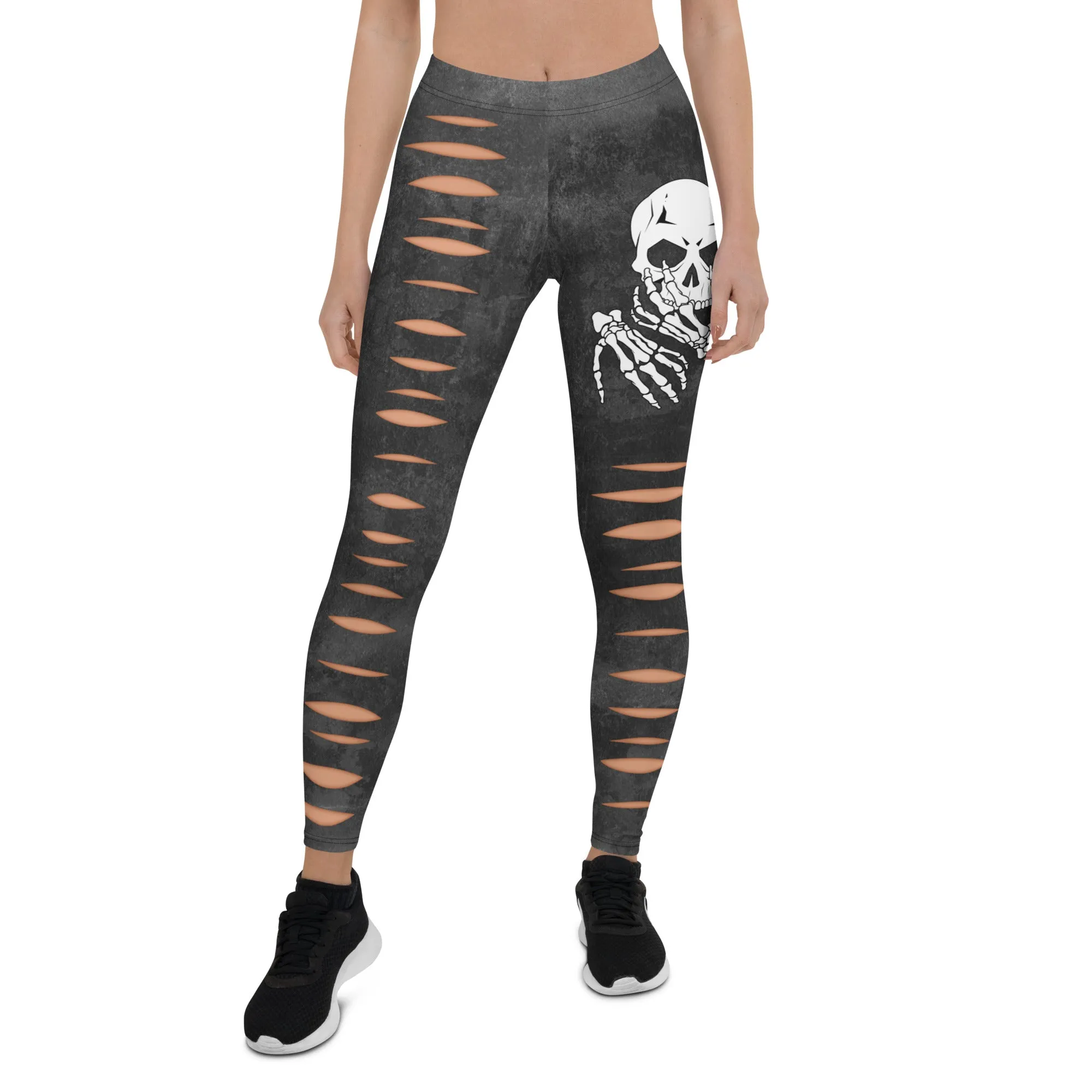 Skeleton 3D Cut Out Effect Leggings