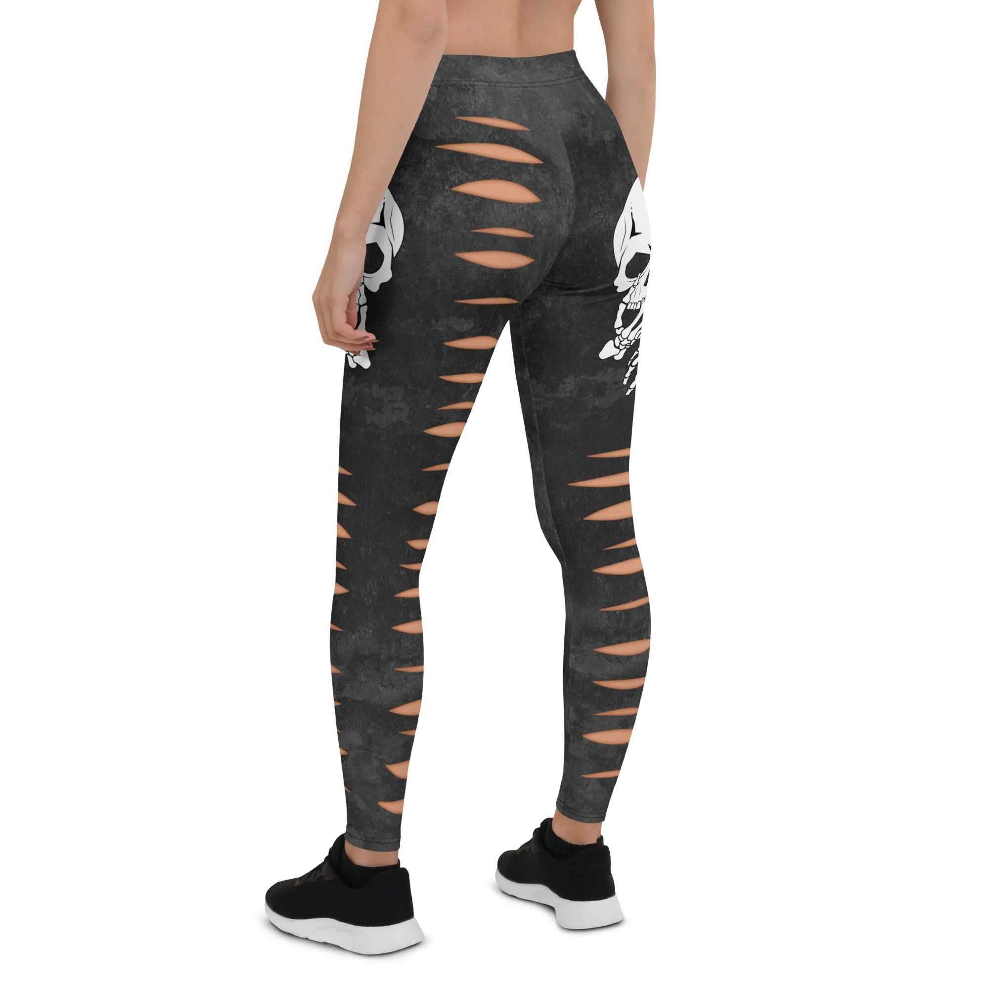 Skeleton 3D Cut Out Effect Leggings