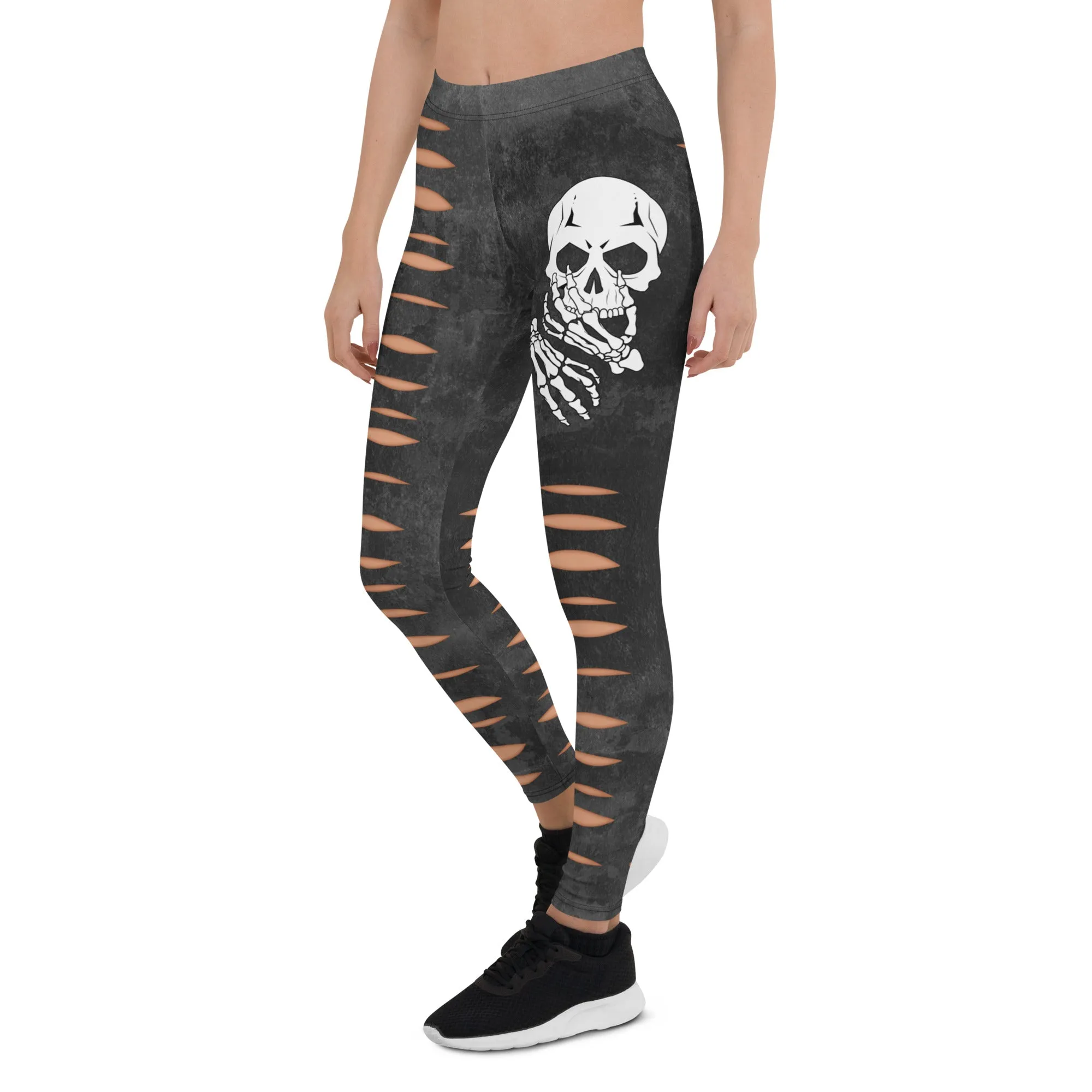 Skeleton 3D Cut Out Effect Leggings